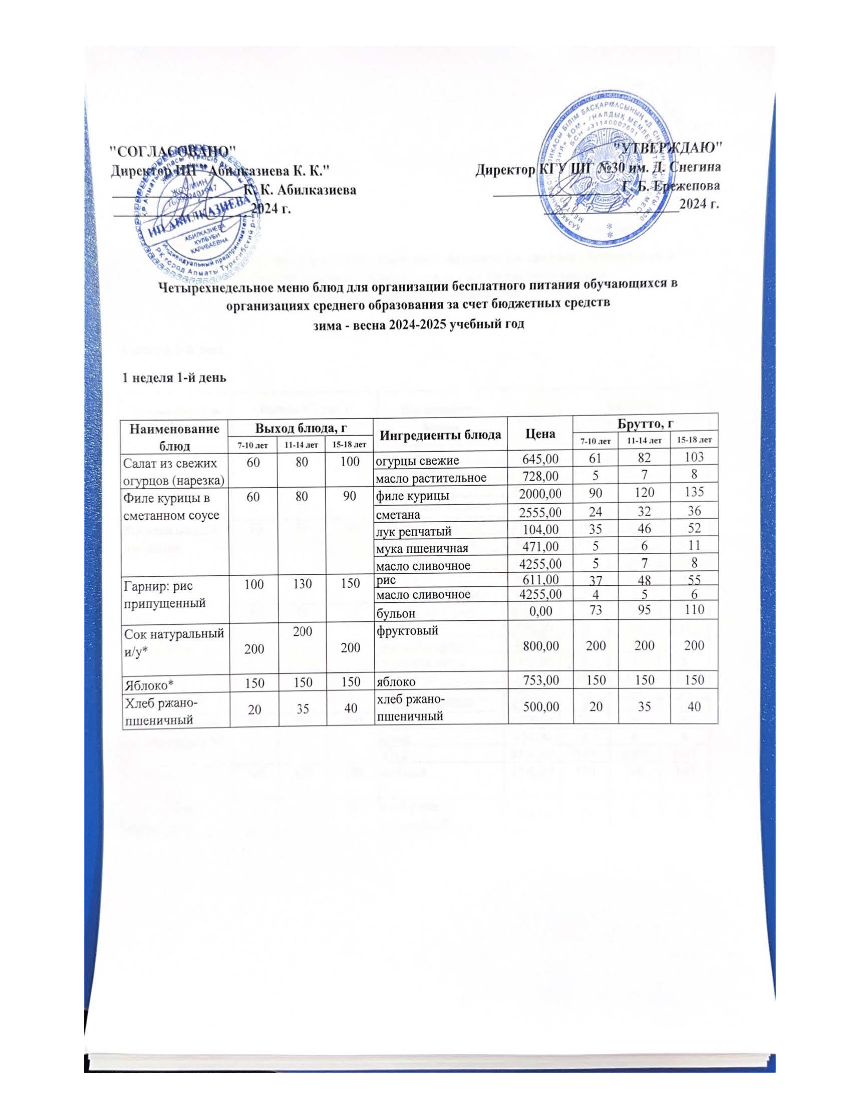 Меню 1-4кл. и 5-11 СУСН зима-весна 2024-2025у.г.